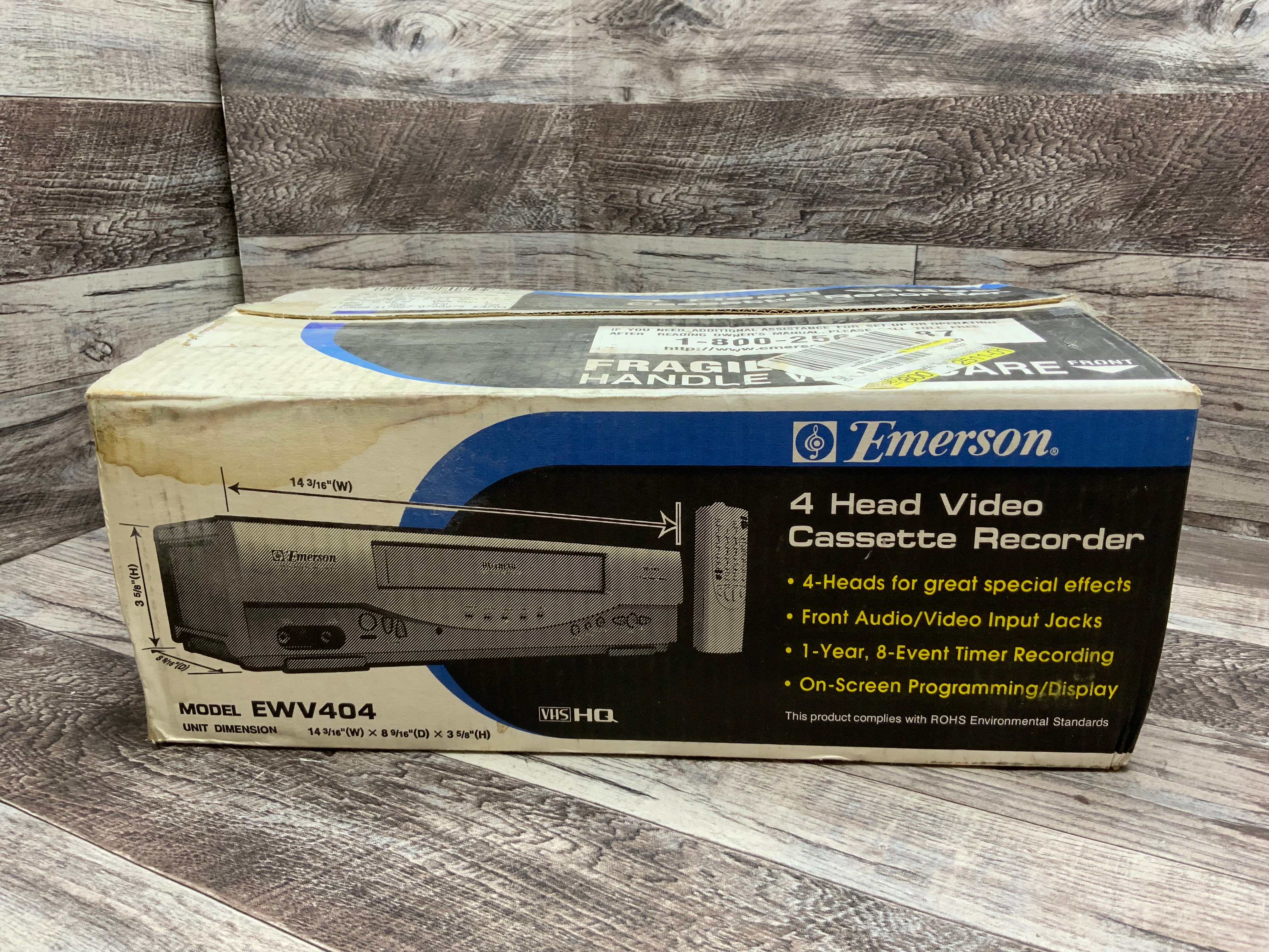 Emerson EWV404 4-Head Video Cassette Recorder with On-Screen Programming Display (8095236882670)